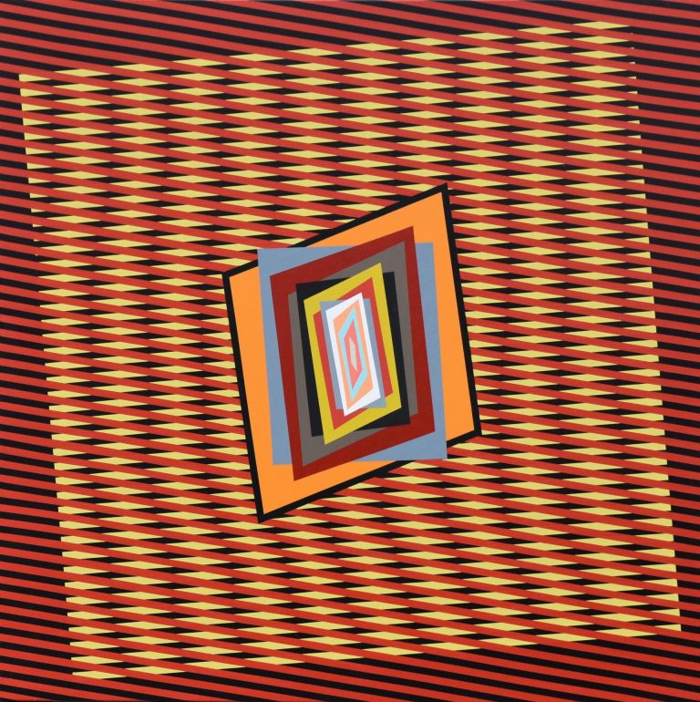 4) The eye at play in optical art, acrylic colours on canvas cm 100x100x4,5, 2022,